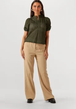 donkergroene minus blouses jeva half sleeve blouse