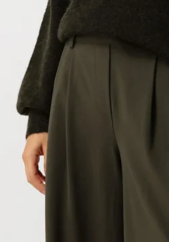 donkergroene my essential wardrobe wijde broek hacemw wide pant