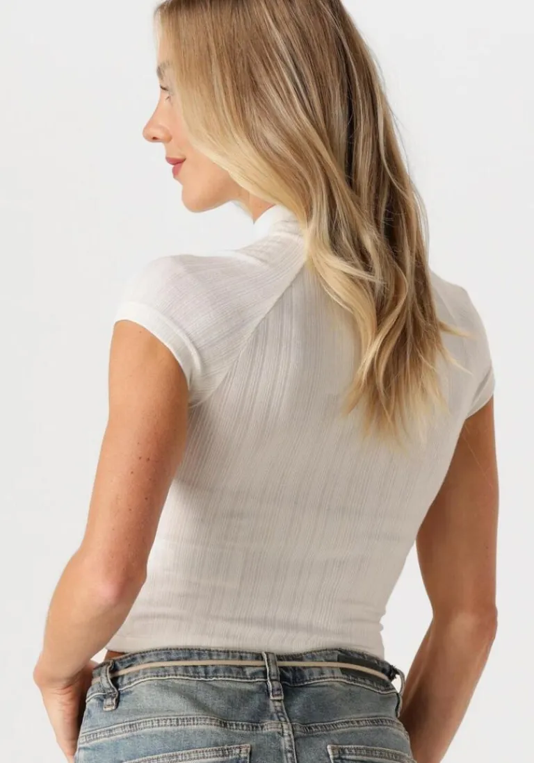 CALVIN KLEIN top warm texture rib mockneck top>DAMES Tops & T-Shirts