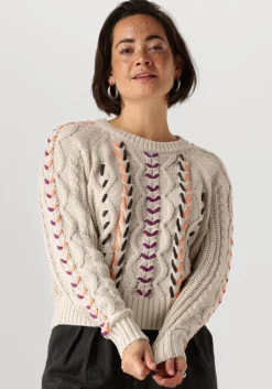 ecru catwalk junkie trui multi color cable knit