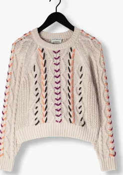 ecru catwalk junkie trui multi color cable knit