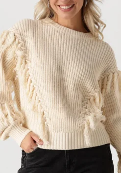 ecru catwalk junkie trui relaxed fringed knit