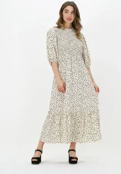 ecru co'couture midi jurk dot smock dress