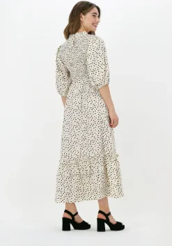 ecru co'couture midi jurk dot smock dress