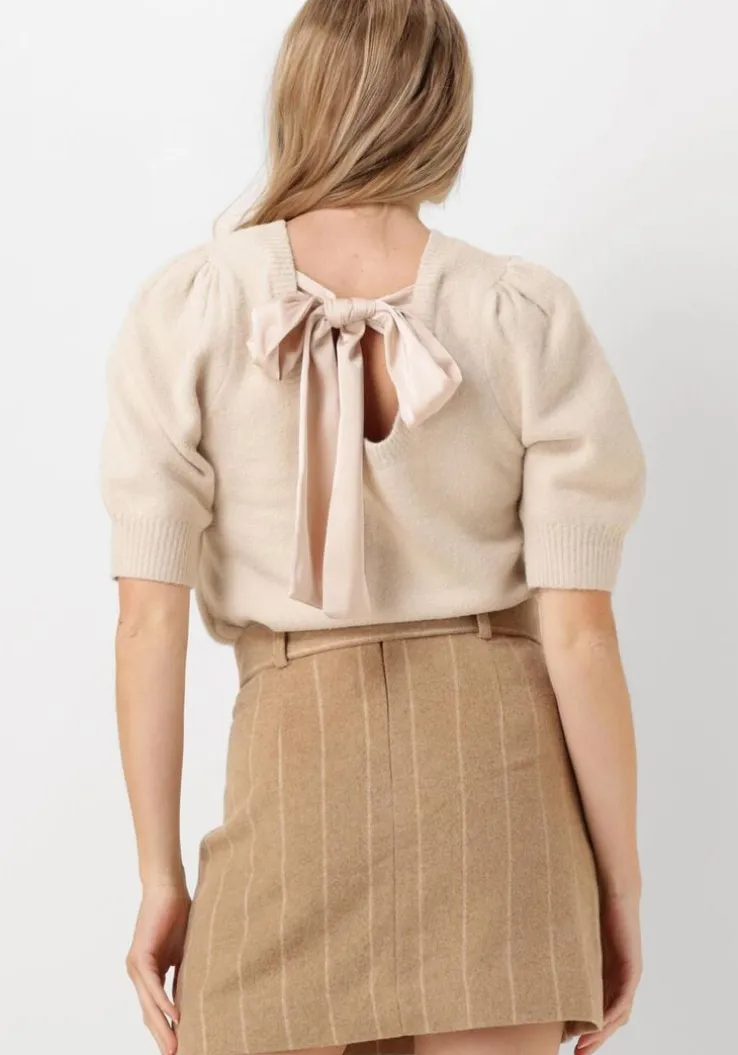 ecru neo noir top martha bow knit tee