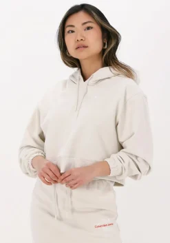 gebroken wit calvin klein trui two tone monogram hoodie