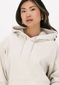 gebroken wit calvin klein trui two tone monogram hoodie