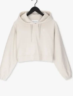 gebroken wit calvin klein trui two tone monogram hoodie