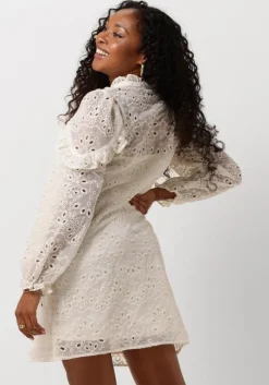 gebroken wit neo noir mini jurk abby embroidery dress