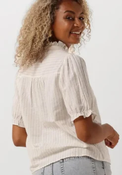 gebroken wit neo noir top odesa simple stripe blouse