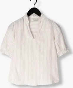 gebroken wit neo noir top odesa simple stripe blouse
