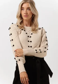 gebroken wit scotch & soda trui stitch and bobble placement wool blend pullover