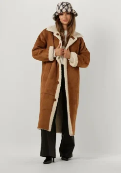 gebroken wit stand studio faux fur jas kenca coat
