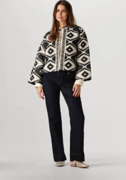 gebroken wit summum blouses longsleeve blouse 3d flower