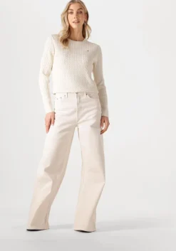 gebroken wit tommy hilfiger trui co cable fine cg