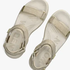 gebroken wit woden sandalen line fish