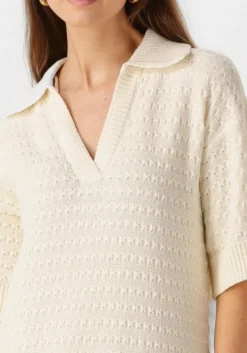 gebroken wit y.a.s. midi jurk yascibyl 2/4 long knit dress