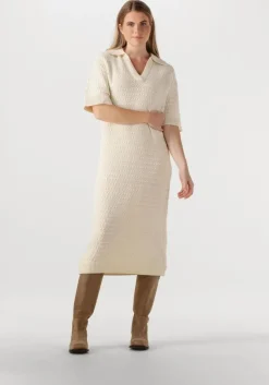 gebroken wit y.a.s. midi jurk yascibyl 2/4 long knit dress