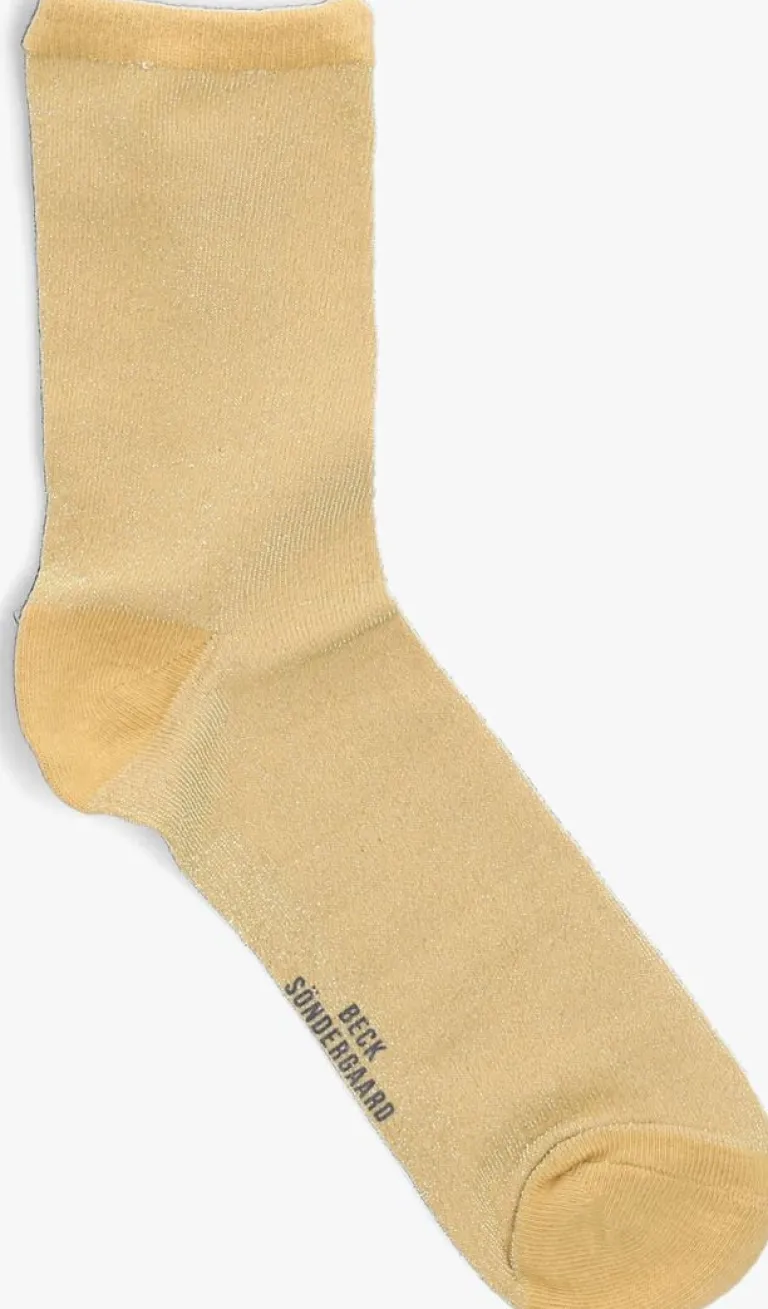 BECKSONDERGAARD gele sokken dina solid>DAMES Beenmode