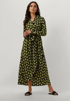 COLOURFUL REBEL gele maxi jurk vivian big flower maxi dress>DAMES Jurken