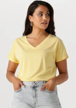 gele msch copenhagen t-shirt mschfenya modal v neck tee