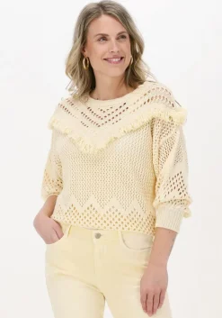 gele summum trui fringe sweater cotton acrylic