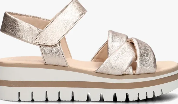 gouden gabor platte sandalen 622.1