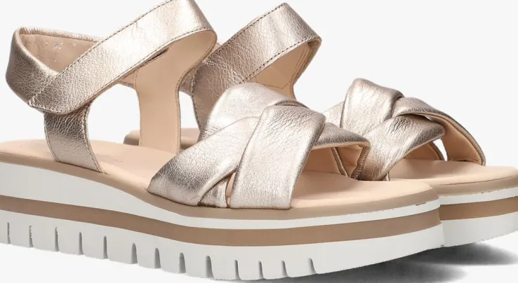 gouden gabor platte sandalen 622.1