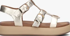 gouden inuovo platte sandalen a96046
