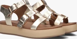gouden inuovo platte sandalen a96046