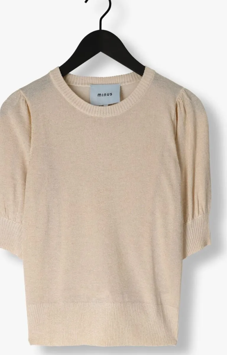 MINUS en t-shirt liva puff sleeve metallic knit pullover>DAMES Tops & T-Shirts