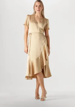 gouden notre-v midi jurk nv-frida