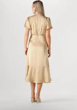 gouden notre-v midi jurk nv-frida