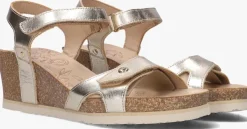 gouden panama jack sandalen met hak julia