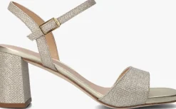 gouden unisa sandalen met hak moraty