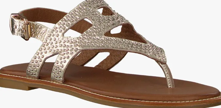 gouden verton platte sandalen s-10262