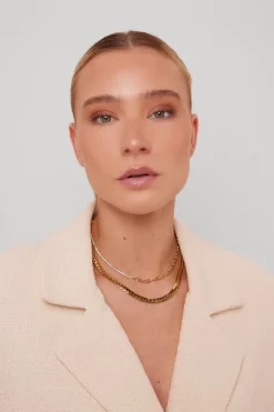 goudkleurig notre-v kettingen omfw22-019