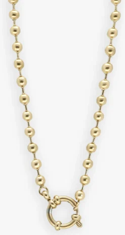 goudkleurig notre-v kettingen necklace gold dots