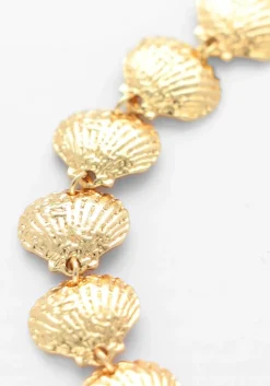 goudkleurig notre-v kettingen necklace shells