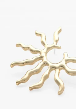 goudkleurig notre-v oorbellen earring half suns