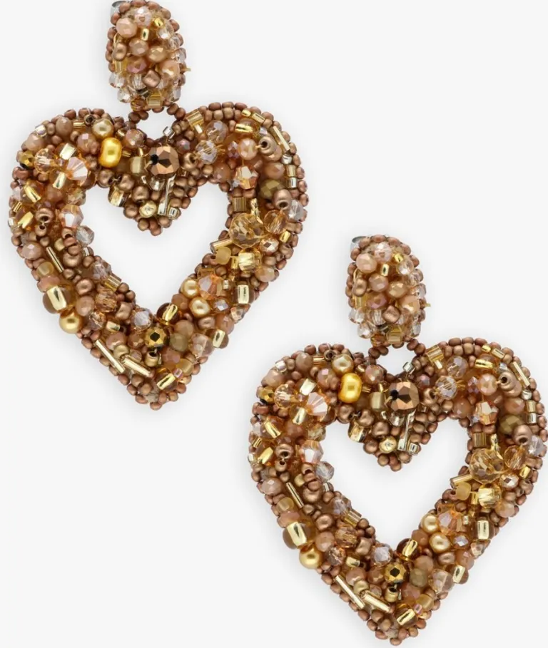 PAULIE POCKET oorbellen beaded hearts earrings>DAMES Sieraden