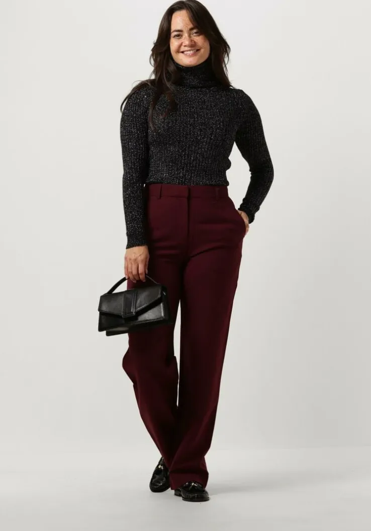 grijze access coltrui lurex knitted turtleneck top