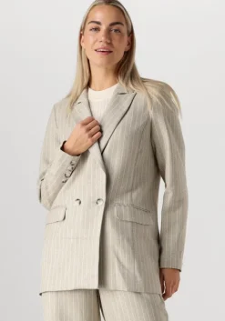 AIMEE THE LABEL grijze blazer boa>DAMES Pakken|Blazers