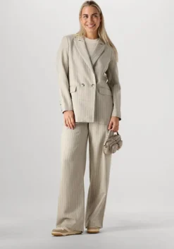 AIMEE THE LABEL grijze blazer boa>DAMES Pakken|Blazers