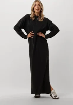 ALIX THE LABEL grijze maxi jurk ladies knitted maxi polo dress>DAMES Jurken