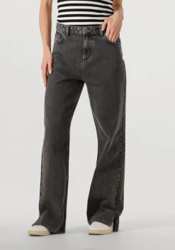 ALIX THE LABEL grijze straight leg jeans ladies woven relaxed denim pants>DAMES Jeans