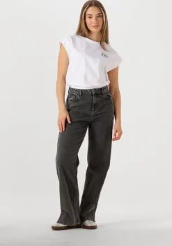 ALIX THE LABEL grijze straight leg jeans ladies woven relaxed denim pants><noscript><img width=