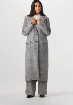 ALIX THE LABEL grijze wijde broek ladies woven sequin pant>DAMES Broeken