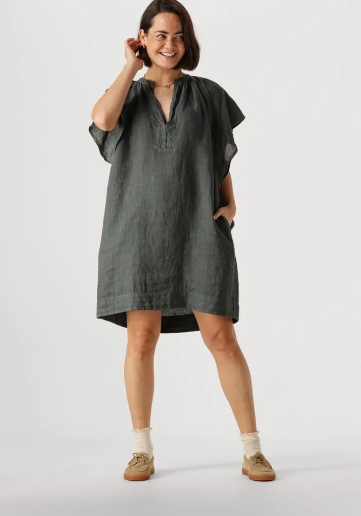 grijze by-bar mini jurk vina linen dress