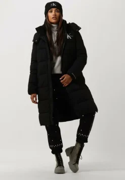 grijze calvin klein trui logo tape sleeves roll neck